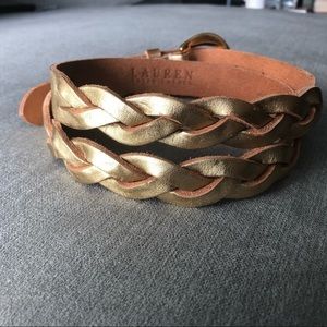 2/$15 Lauren RL Gold Belt Rustic/Vintage